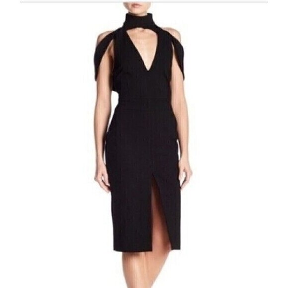 Elliatt New Gotham Dress Size XS MSRP $210 Black Backless Halter Deep V Sexy - Picture 1 of 10